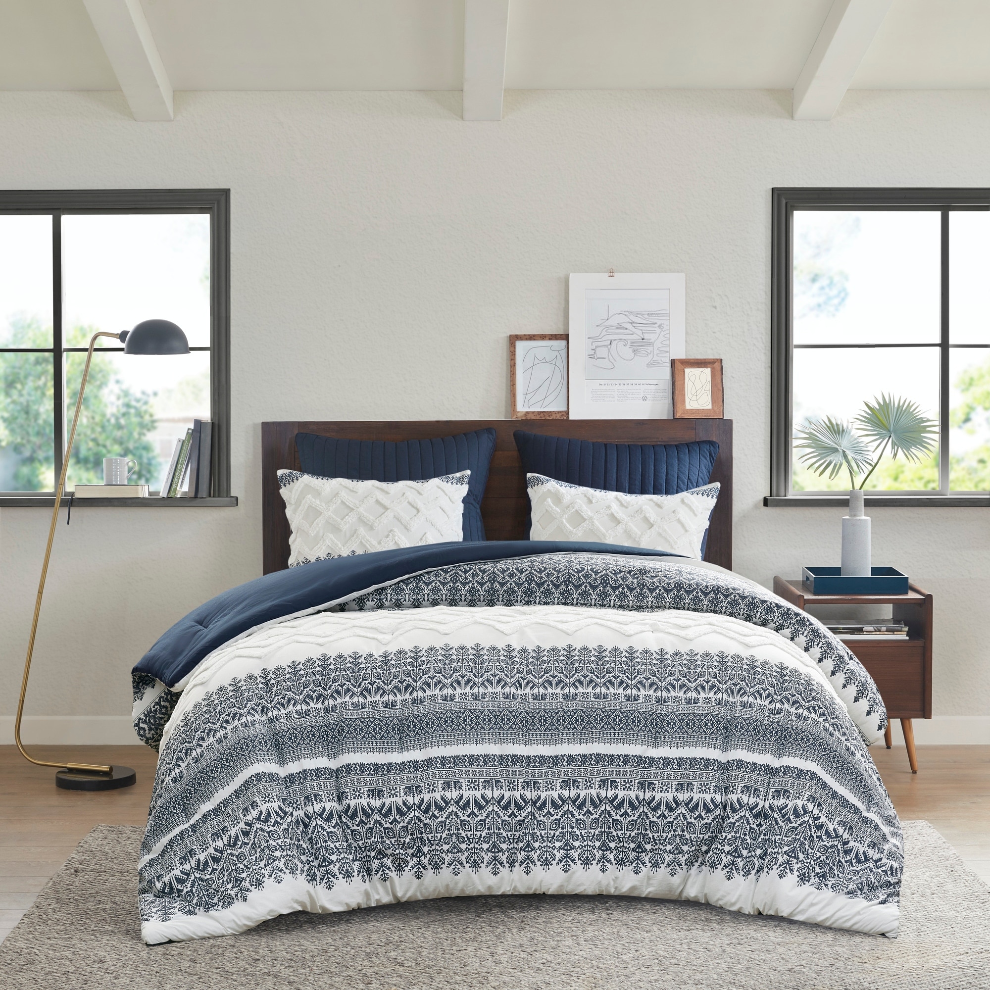 INK IVY Mila 3 Piece Cotton Comforter Set with Chenille Tufting